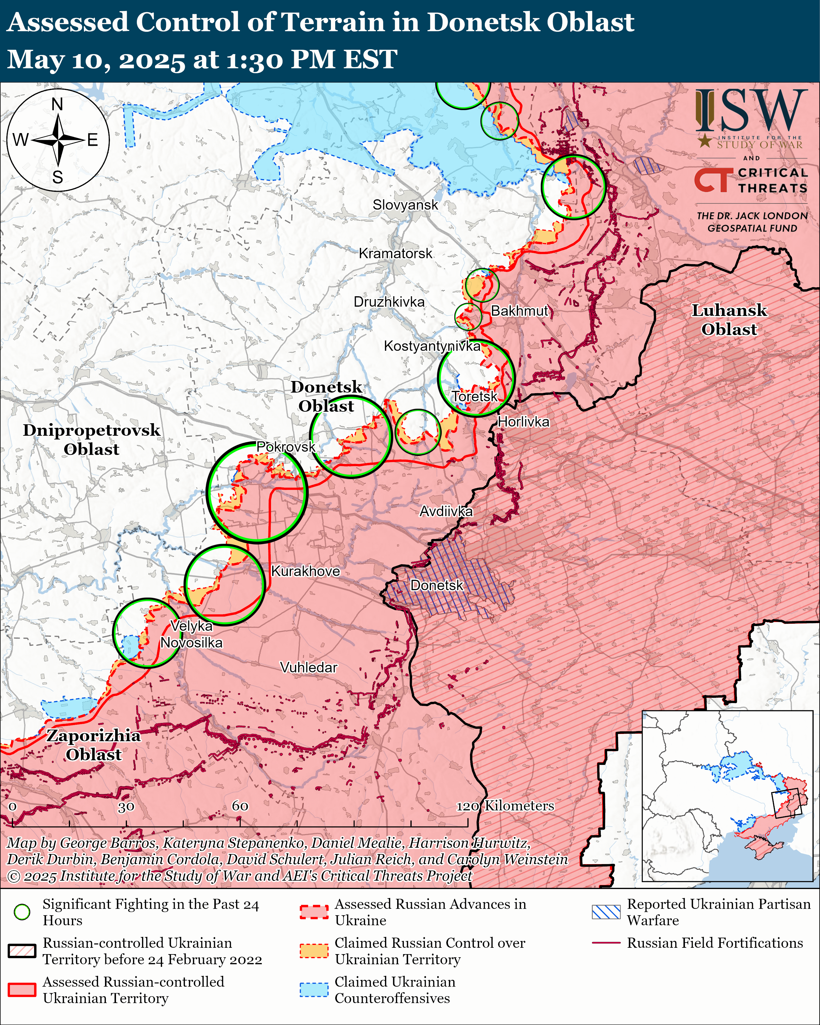 ЗСУ просунулися в Курській області, а РФ на Донбасі: карти ISW